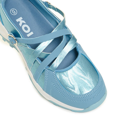 KOI Footwear - Kyubi Shimmering Ballet Mary Janes - Blue