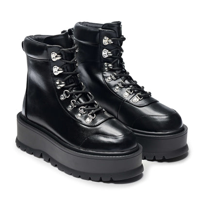 KOI Footwear - HYDRA All Black Matrix Platform Boots