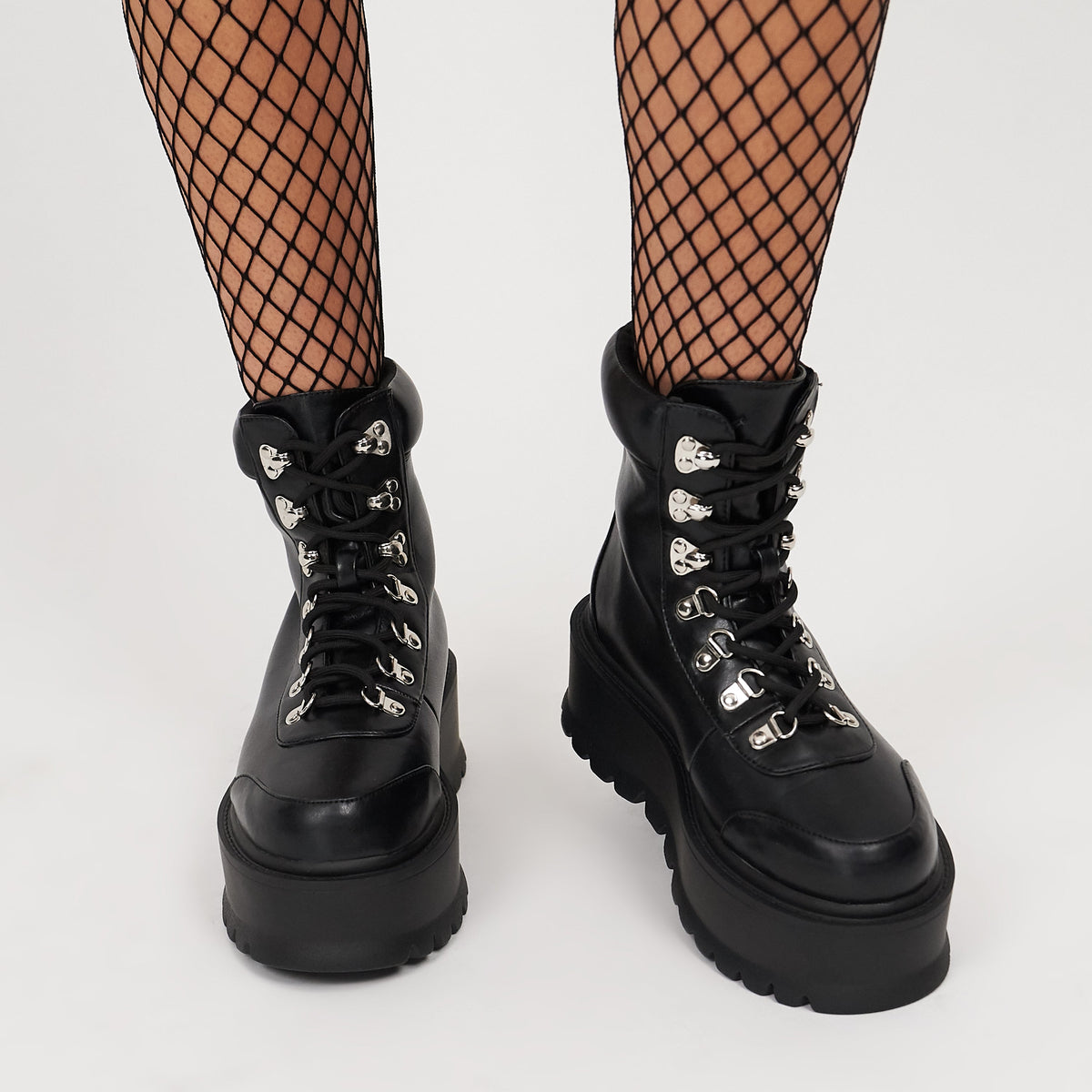 KOI Footwear - HYDRA All Black Matrix Platform Boots