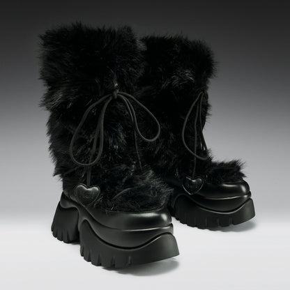KOI Footwear - Midnight Sasquatch Fluffy Boots - Black