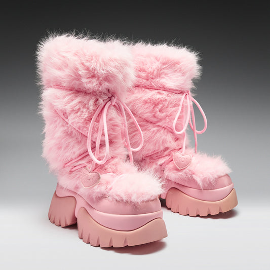 KOI Footwear - Kawaii Sasquatch Fluffy Boots - Pink