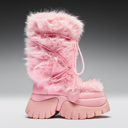KOI Footwear - Kawaii Sasquatch Fluffy Boots - Pink