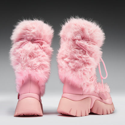 KOI Footwear - Kawaii Sasquatch Fluffy Boots - Pink