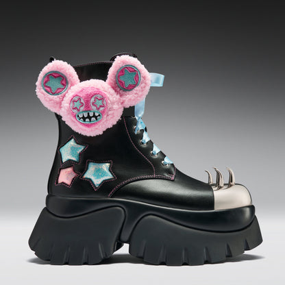 KOI Footwear - Jazmin Bean x KOI Frunkrocker Sidekick Monster Boots - Black