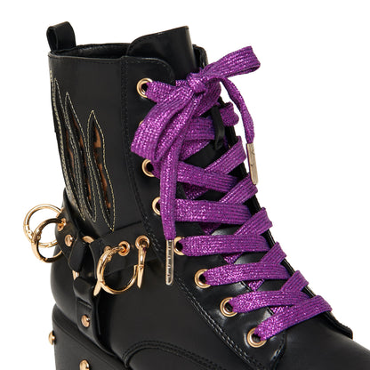 KOI Footwear - MONSTER HIGH Lucia Werewolf Military Studded Boots - Black