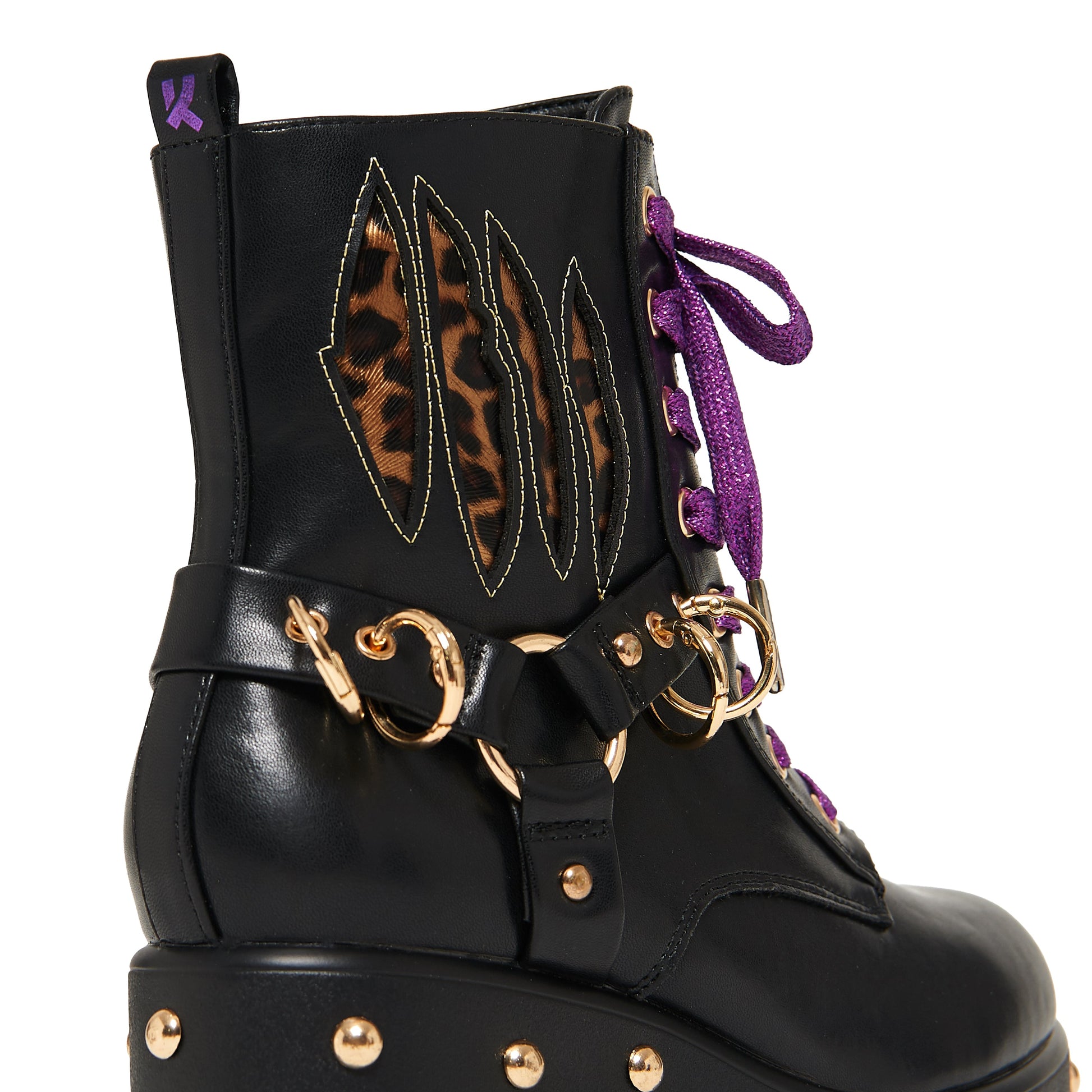 KOI Footwear - MONSTER HIGH Lucia Werewolf Military Studded Boots - Black