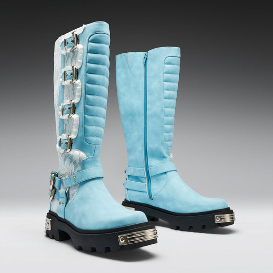 KOI Footwear - Jazmin Bean x KOI Blue Inside Whimsical Long Boots
