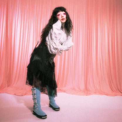 KOI Footwear - Jazmin Bean x KOI Blue Inside Whimsical Long Boots