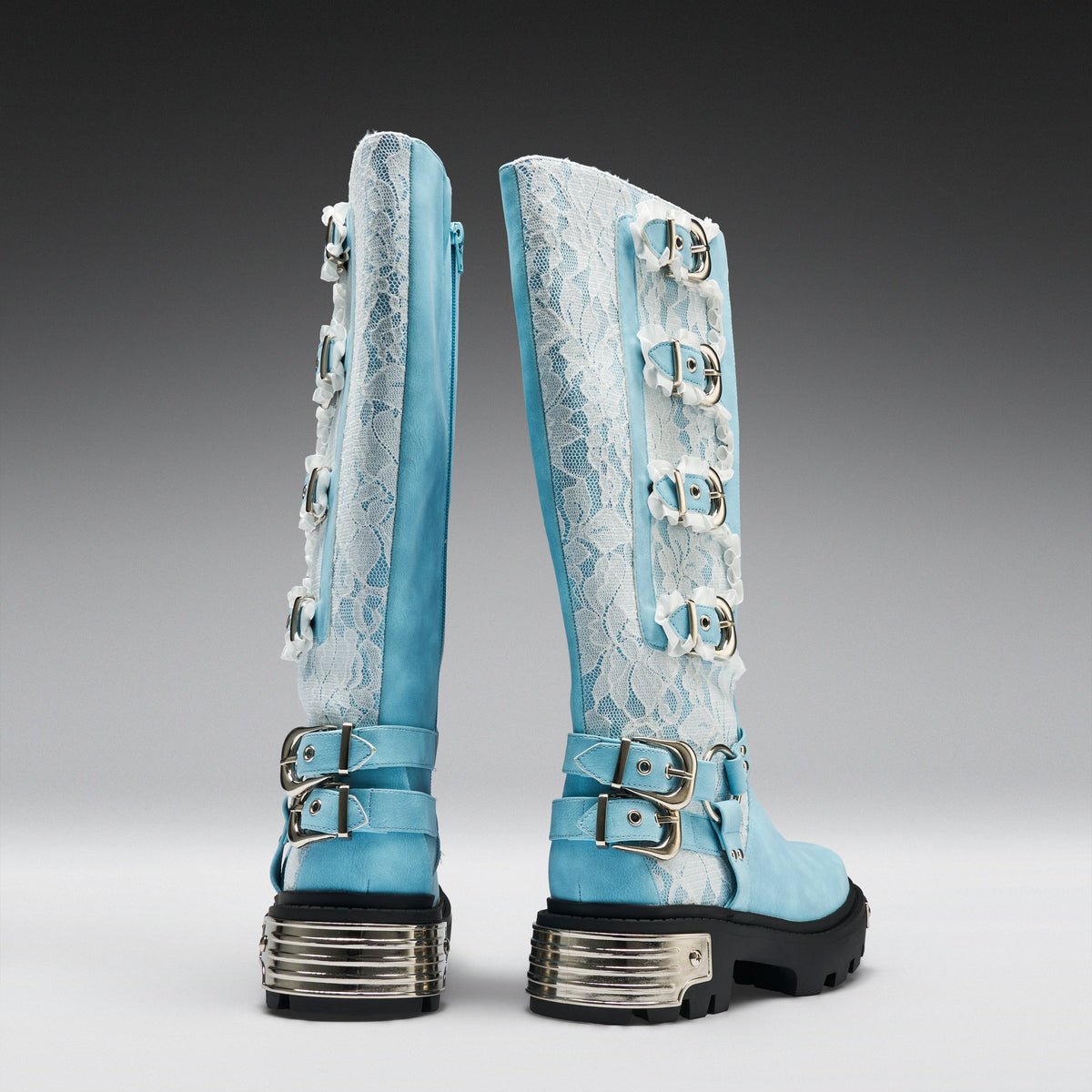KOI Footwear - Jazmin Bean x KOI Blue Inside Whimsical Long Boots