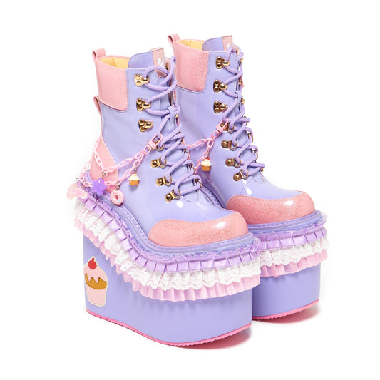 KOI Footwear - Cupcake Towers Platform Boots - Purple