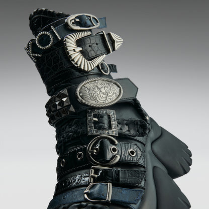 KOI Footwear - Enchained Belt Monster Boots - Black